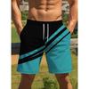 Modische Herren-Shorts mit geometrischem Print, leicht elastisch, bequem und atmungsaktiv, Polyesterfaser, lässige Sportbekleidung