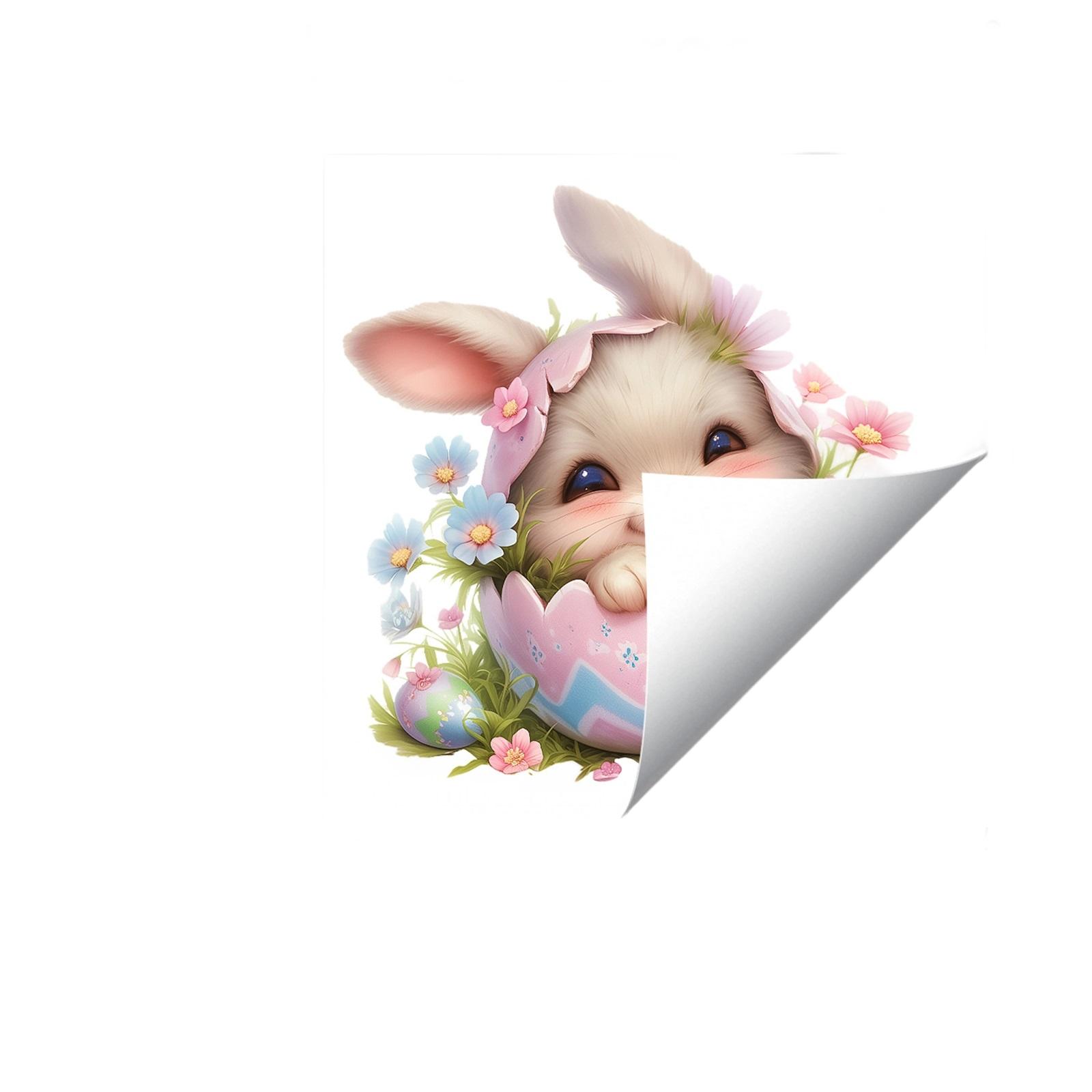 

Easter EggshellRabbitFlower Decoration Stickers Living Room Background Wall Bathroom Toilet Cover Stickers one size