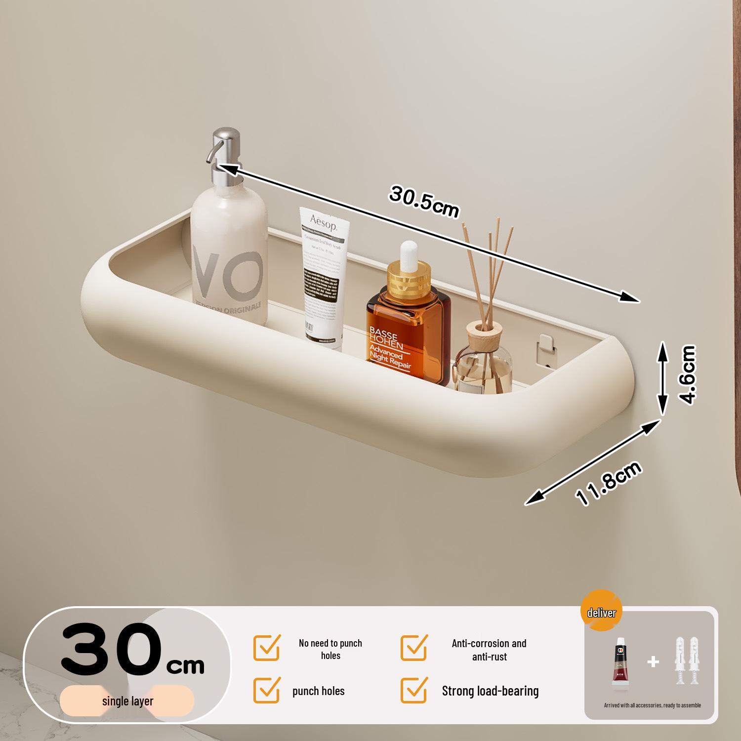 Wall-Mounted Bathroom Shelf - No Drill Shower Caddy for Restroom Storage