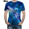 Summer Short Sleeve Crew Neck T Shirts For Men Full Printed Dragonfly Graphic New In Top Tees Streetwear Mens Large Size Tshirts
