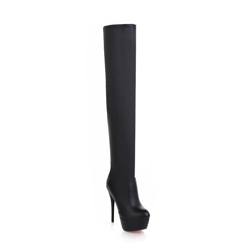 Women Boots 2025 New PU Sexy Over The Knee Long Boots Sexy Thin High Heel Boots Platform Women Shoes Zapatos Mujer Botas Ladies