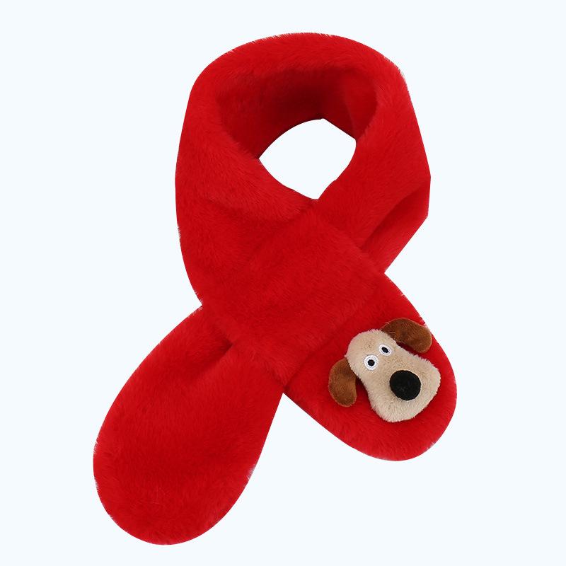 2025 Winter Children's Cartoon Faux Rabbit Fur Plush Scarf - Warm, Thick, and Furry Neck Warmer