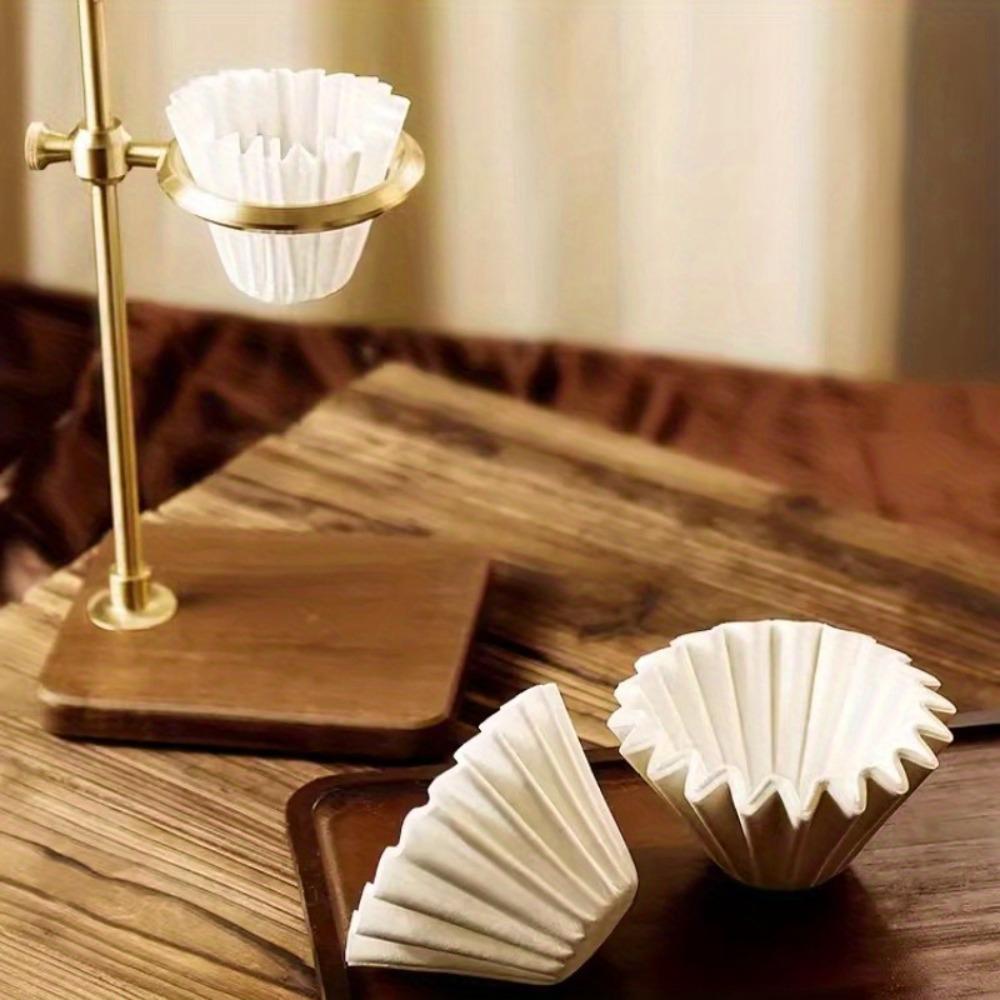 100Pcs/Pack Disposable Coffee Filters Manual Drip Coffee Ripple Filter Paper Funnel Kitchen Filter Tool