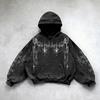 Retro Gothic Graphic Print Hip Hop Hoodie for Men Y2k Grunge Punk Casual Loose Pullover Women Streetwear Sweatshirt Hoodies