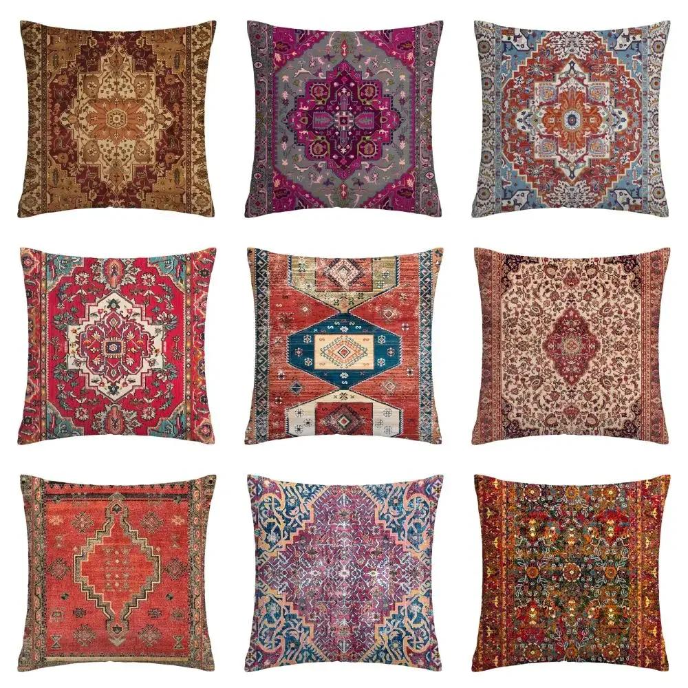 Moroccan Ethnic Cushion Cover, Short Plush Pillowcase 40x40 45x45 50x50 60x60, Sofa Decorative Cushion Cover, Home Decoration