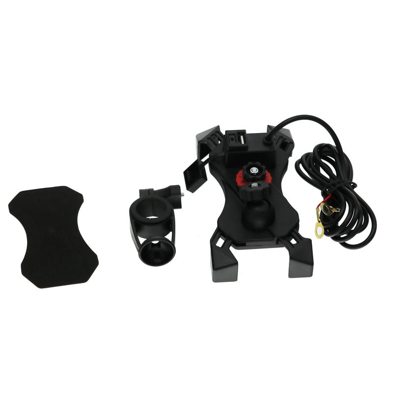 LMoDri USB Universal Chargeable Motorcycle Phone Holder 360 Motorbike Adjustable Rotating Mount Mobile Phone