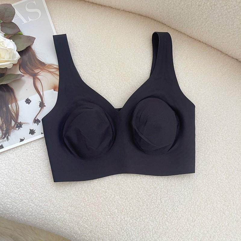 Cooling Non-Stuffy Bralette Ultra-Thin Rabbit Ear Cup Minimizer Wirefree Wide Strap Sports Style