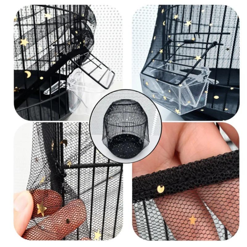 2026 M/L Bird Cage Cover Mesh Bird Cage Case Cover Skirt Traps Clean Cage