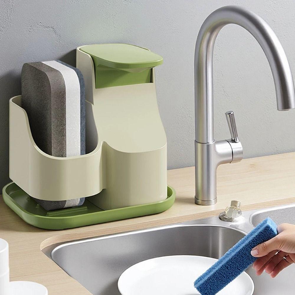 Auslaufsichere manuelle Pressseife-Box 2-in-1 Flüssigseifenbehälter Handseifenspender Arbeitsplatte