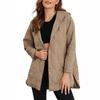 Herbst Winter Mode Jacke Mantel Damen Parkas Lässig Gekräuselter Rand Kapuze Gepolsterter Mantel Gitter Oberbekleidung