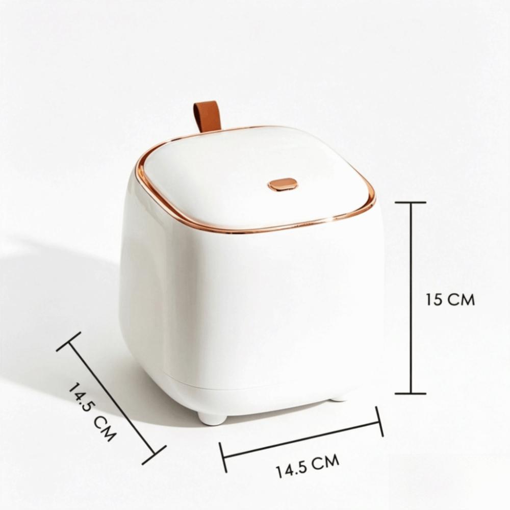14.5x14.5x15cm Small Covered Table Paper Waste Basket Living room tea table garbage collection