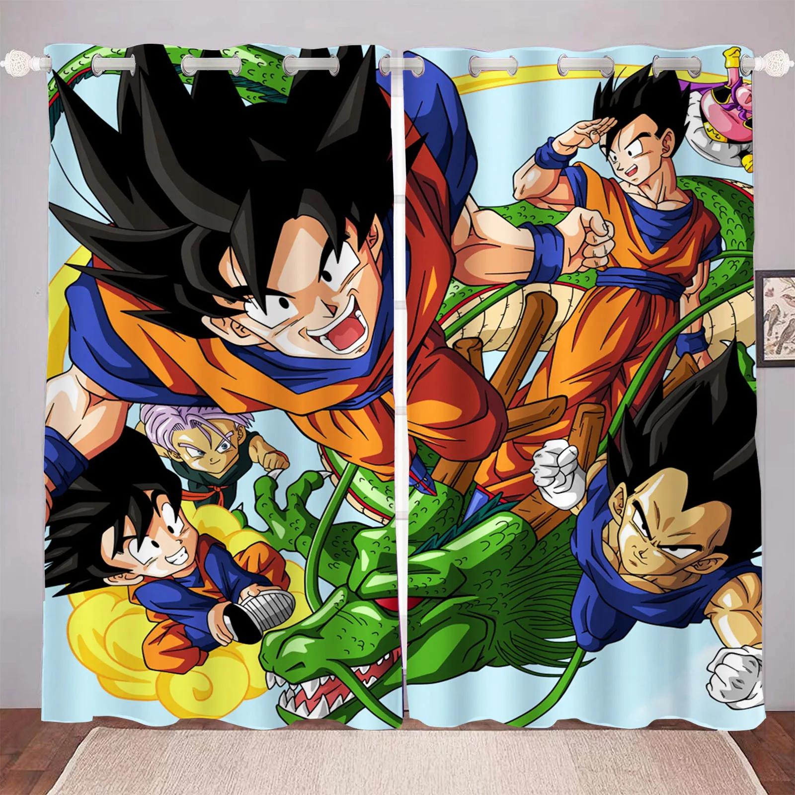 

Мультяшна штора Dragon Ball Принт Подарунки для хлопчика Спальня Поліестер Затінення Вікно вітальні Блекаут Перегородка Домашній декор 100x140cm&Grommet Top