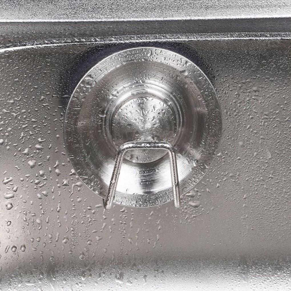 5 Pieces Sponges Racks Stainless Steel Self Adhesive Hook Drill-Free Multifunctional Drain Drying Rack Bathroom Countertop