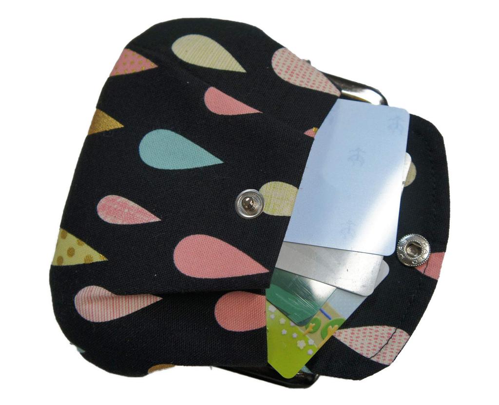 Clasp Wallet with Pocket and Coin Modern Made in Kyoto B-andyu Parent-Child Purse, Pattern, (Drop (Purple))