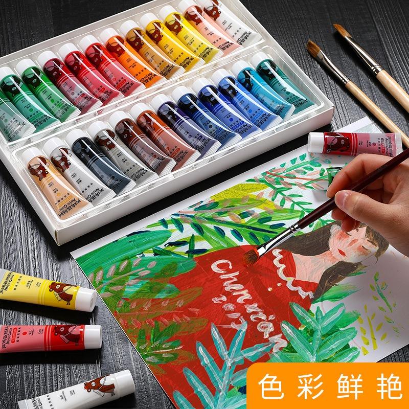 Kabaxiong Acrylic Paint For Student Art Drawing Diy Washable Waterproof