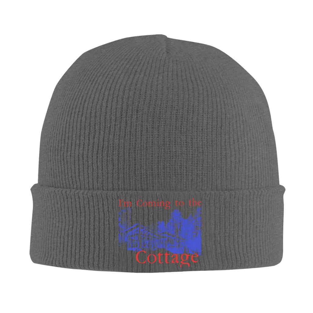 Im coming to the cottage Beanie Hats Heated Rivalry Bonnet Hats Vintage Outdoor Knitting Hat Autumn Graphic Elastic Caps