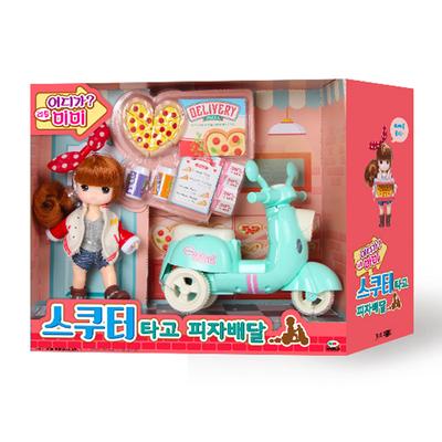 [Oficiální Mimi World] Rozvoz pizzy na skútru Malé Mimi, populární korejské postavičky