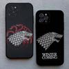 Custodia Nera in Silicone con Fantasia Logo Cool di Game of Thrones Per iPhone 17 Air 16 15 14 13 12 11 Pro Max Plus Retro in TPU