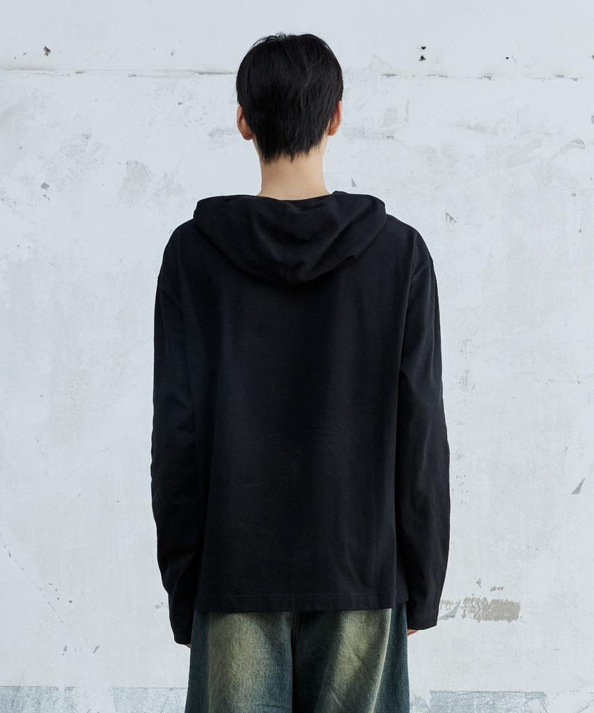 Maison Hooded Long Sleeve Black