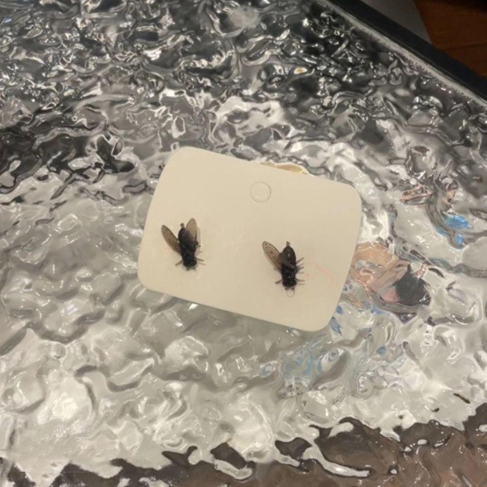 Creative Mini Fly Earrings Prank Insects Small Earrings Cute Flies Studs Earrings  Party Jewelry