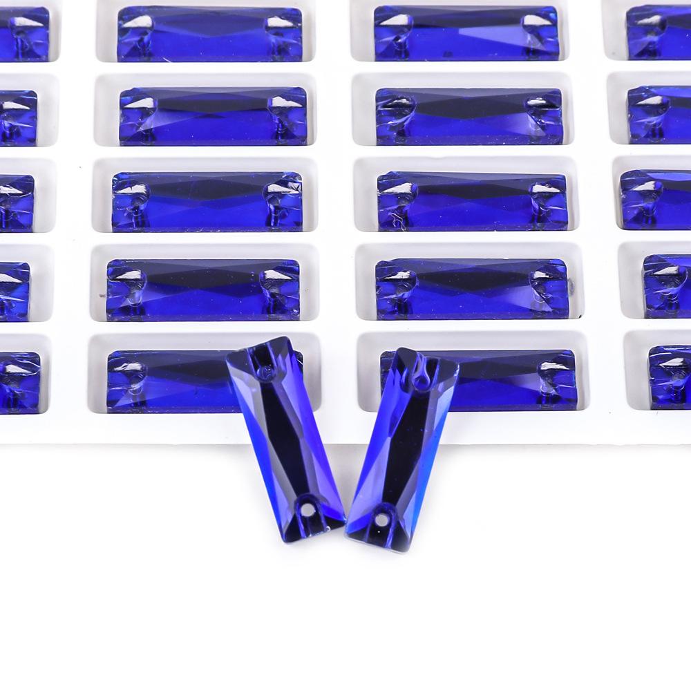 

Weichen Glass сшитое вручную сверло с плоским дном и двумя отверстиями длинное хрустальное плоское пряжка для платья своими руками свадебная одежда аксессуары 7 * 21mm 24pcs/bag темно-синий