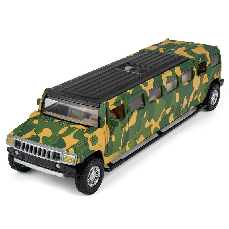 1/32 HUMMER H2 Extended Version Alloy Car Model Diecasts Metal Business Vehicles Car Model Sound Light Simulation Kids Toys Gift