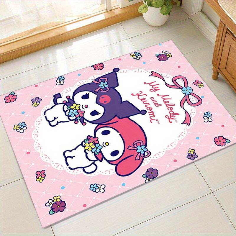 

1 шт. Цветочный коврик My Melody и Kuromi - Милый декор для дома, офисный ковер, уличный коврик, идея для подарка на день рождения Ideaz186 60cm by 90cm