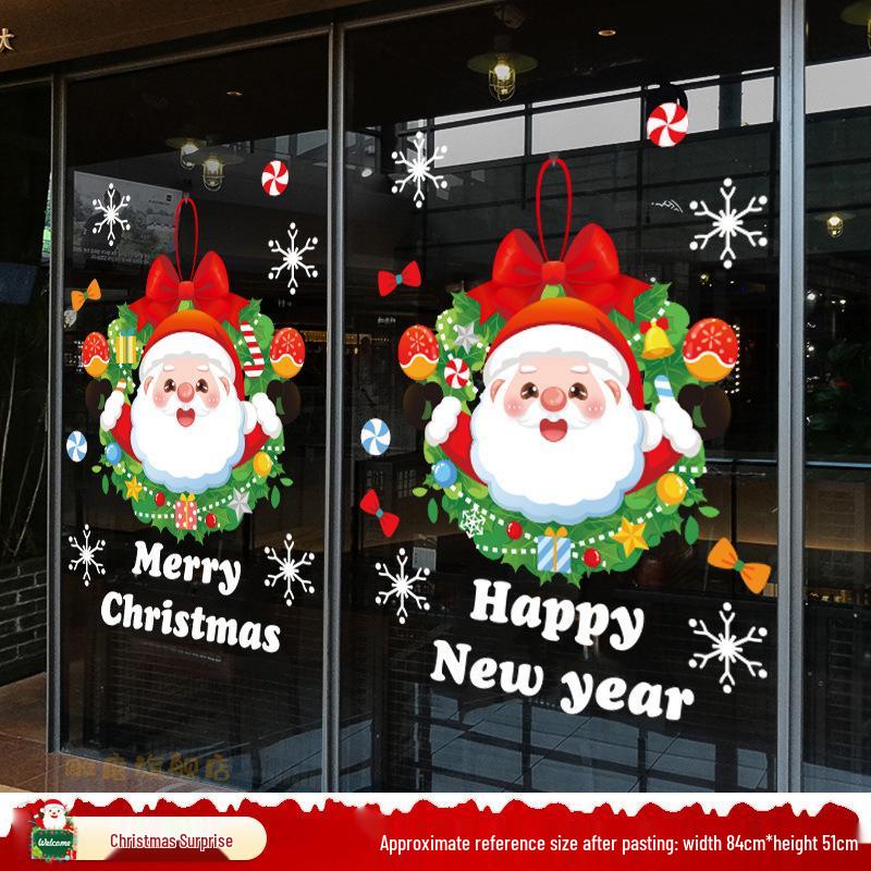 Santa Claus Christmas Window Clings - Tree, Door Stickers & Ornament Decor