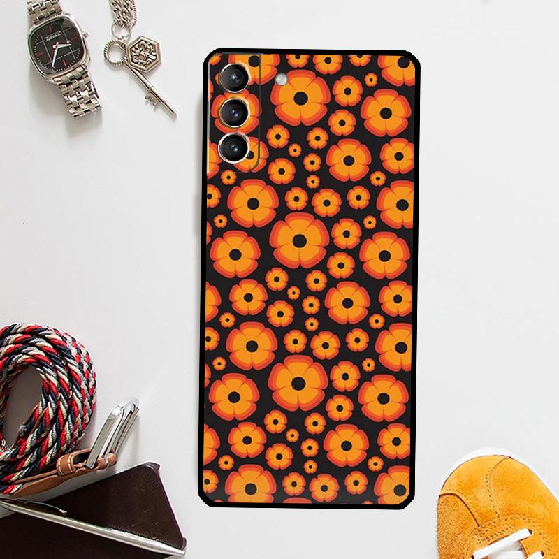 70s hippie  Psychedelic floral Case For Samsung Galaxy S25 Ultra S20 S21 S22 S23 Plus S24 Ultra S9 S10 S25 FE Cover Coque