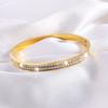 Women Golden Double Row Diamond Bracelet Korean Version of Simple and Luxurious Non Fading Diamond Inlaid Bracelet