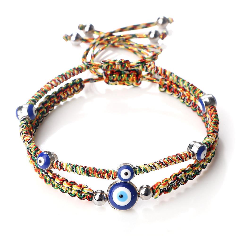 Bohemian Devil's Eye Nylon Rope Adjustable Bracelet Set
