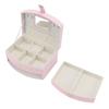 Travel Jewelry Case Portable 2 Layers PU Leather Jewelry Storage Holder Box with Clasp and Handle for Earrings Necklace