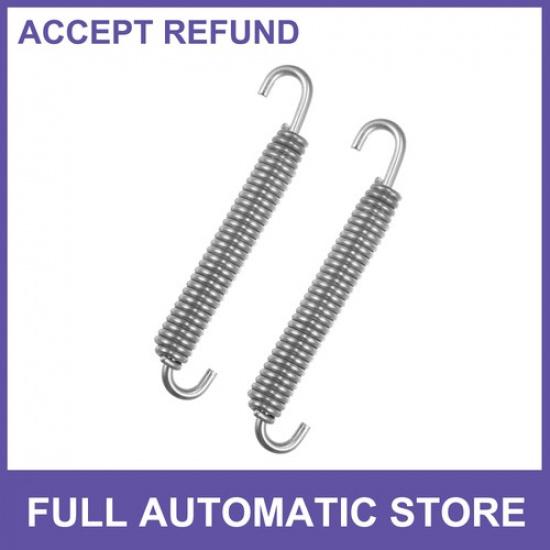 TWO Motorcycles Exhaust Pipe Spring 80mm Stainless Steel Silver Tone Universal