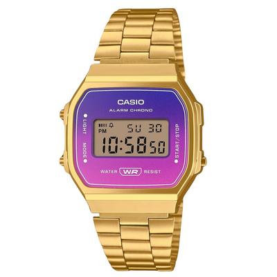 Vintage Digital Gold Tone Stainless Steel Bracelet Quartz A168WERG-2A Unisex Watch