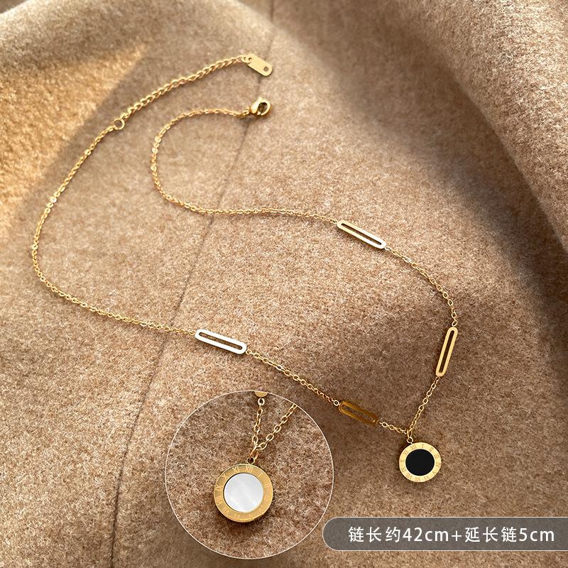 Light Luxury Titanium Steel Clavicle Necklace For Women Versatile Sweater Neck Jewelry