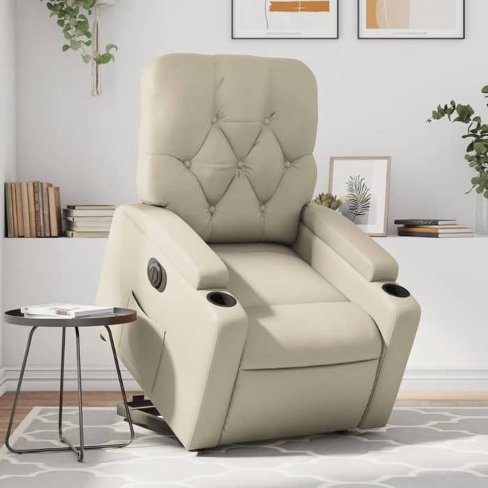 VidaXL Fauteuil Inclinable Électrique, Chaise de Relaxation avec Dossier et Repose-pied Réglables, Siège de Salon Salle de 3204787