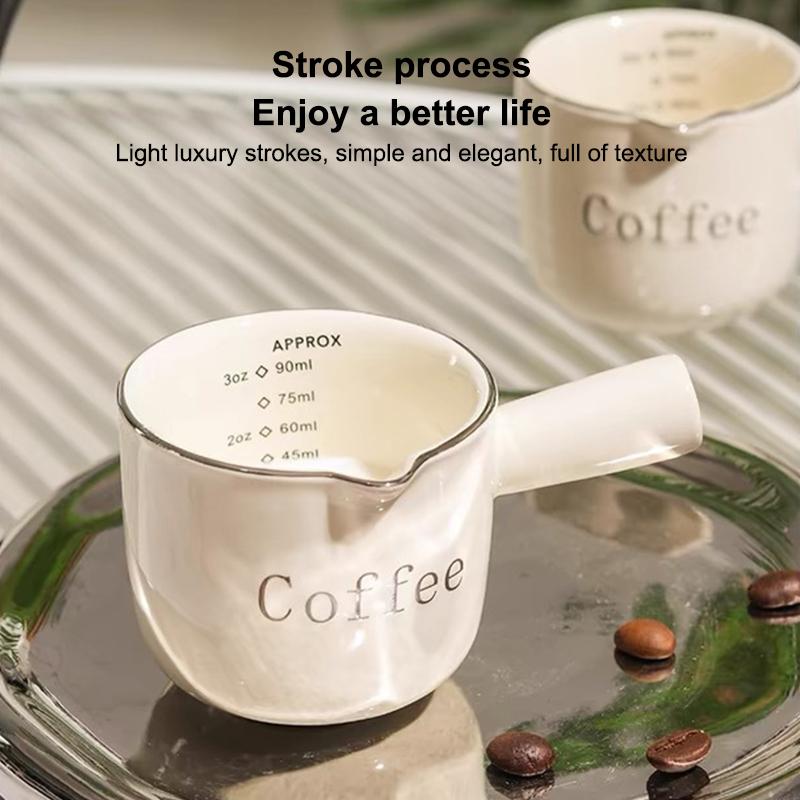 Keramik Espresso Kaffee Messbecher Mit Skala Extraktionsbecher Milchbecher Milchkännchen Mit Henkel Latte Mischbecher Skala Messbecher