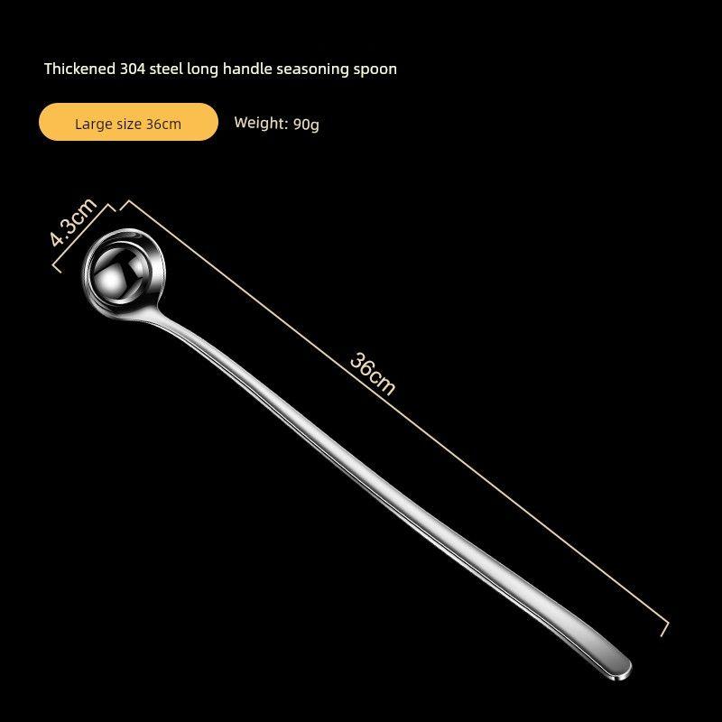 Long-Handled 304 Stainless Steel Spoon for Home Use, Seasoning Spoon, Honey Spoon, Oil and Wine Measuring Spoon, Kitchen Spoon, Condiment Spoon
