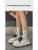 Women's Genuine Leather High-Top White Sneakers, 2025 Spring/Autumn Fashion, Platform Casual Shoes