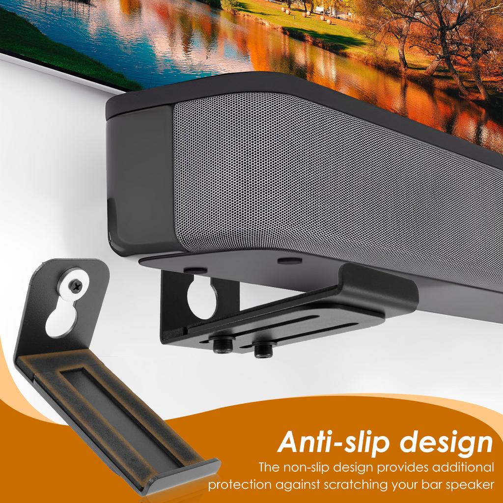 Soundbar-Halterungen Universelle Lautsprecherhalterung Unter-TV-Wandhalterung Rutschfestes Soundbar-Regal Unter-TV Platzsparend