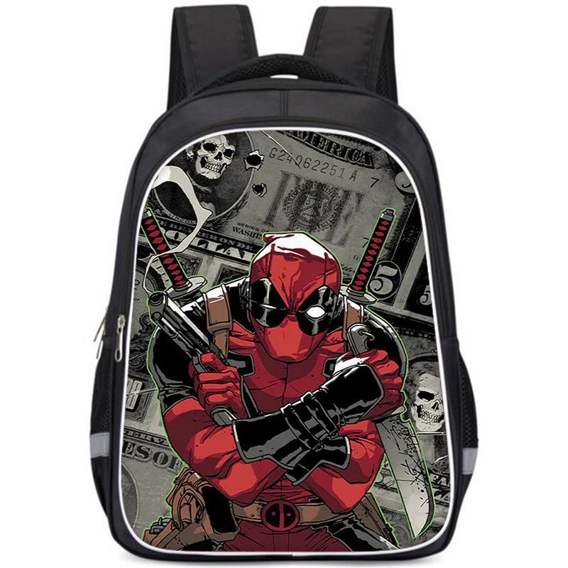 Spacious Deadpool Oxford Cloth Backpack For Kids School Lightweight And Durable
