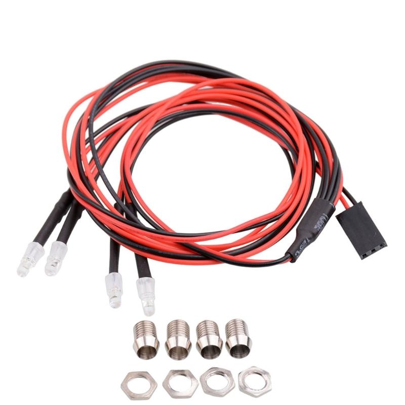 

1/24 RC LED Lights Axial Scx24 Led Lights SCX24 90081 AXI00002 Деталі оновлення Набір Rc Crawler Led Light Kit 2 Білий 2 Червоний 3 мм