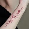 Burgundy Gradual Change Butterfly Tattoo Sticker, Waterproof And Long-Lasting, Gentle Arm Model, Simulated Tattoo Sticker