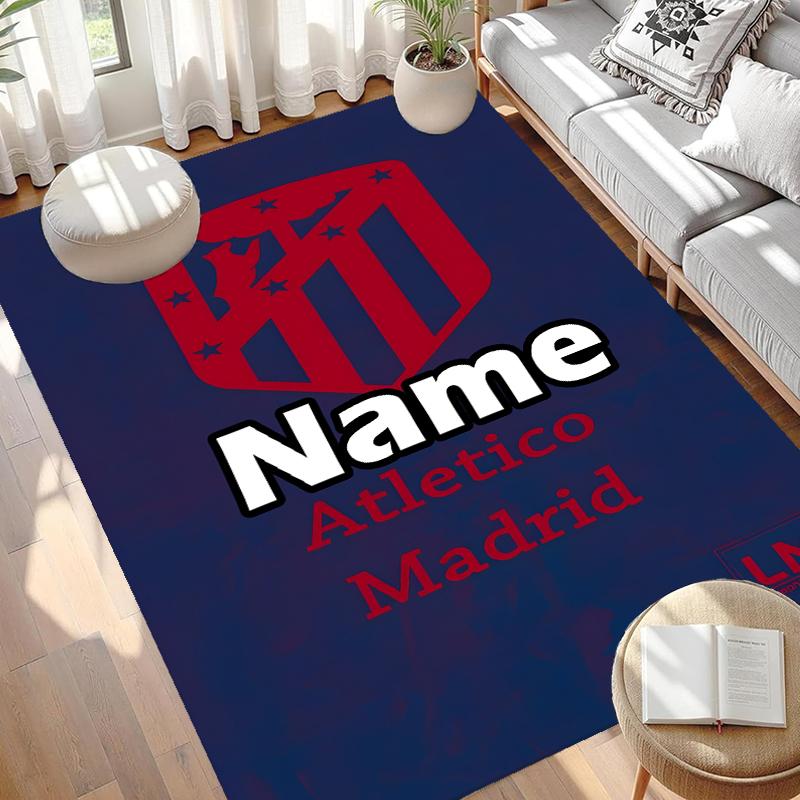 Custom Name Personalized Football Team Print Carpet, Versatile Home Decor Rug, for Playroom, Apartment, Balcony, Entryway, Hallway Gift