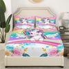 Cartoon Unicorn Pattern Mattress Three-Piece Digital Printing Mattress Bedding Set Adult Children