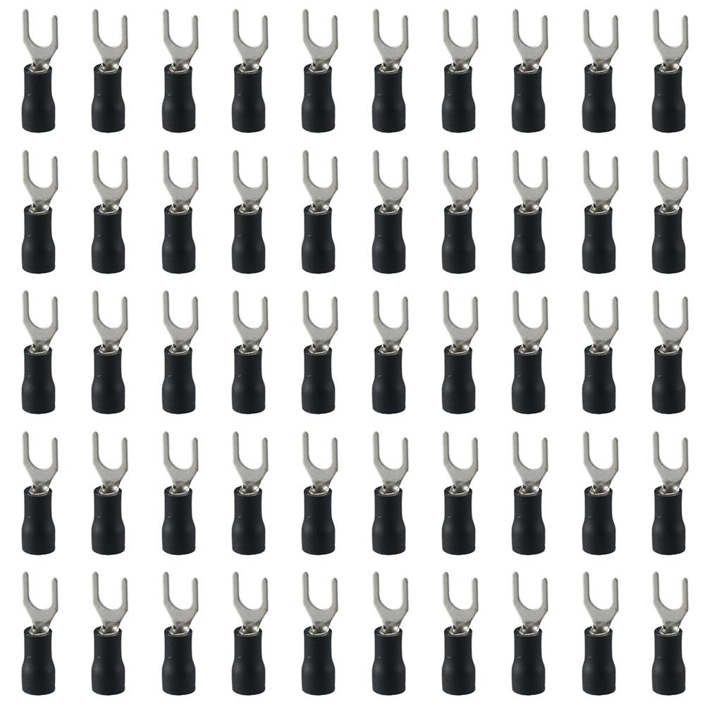 50pcs Insulated U-Type Wire Connector Spade Electrical Terminals Crimp Terminal  Wire Connector