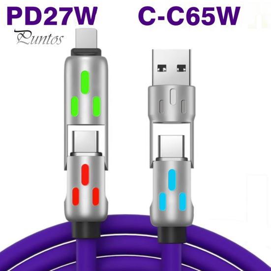 Fast Charging Data Cable 240W Thickened Silicone Charging Cable Multi-Protocol Data Transfer Cable for IPhone Tablets