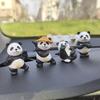 Juego de 4 adornos con diseño de panda para el coche, para la consola central del coche, para el escritorio de la oficina, decoración interior de coche pequeño