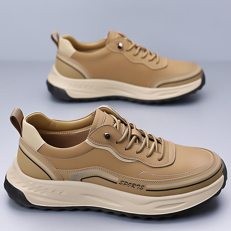 Fashion Lace-Up Male Flats Brand Men Casual Shoes Leather Fashion Skate Shoes Men All-match Mens Sneakers Male Comfortable Outdoor Shoe