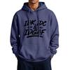 Men's Casual Hooded Jacket with Large Pockets and Funny Saying Print